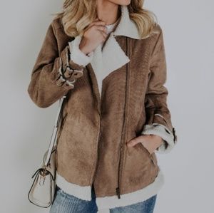 *1 DAY SALE*Denver Faux Suede Shearling jacket NWT